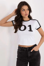 Women Crew-Neck Short-Sleeves T-Shirt – Stretchable - Black -Guocali