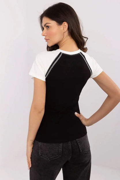 Women Crew-Neck Short-Sleeves T-Shirt – Stretchable - Black, White -Guocali