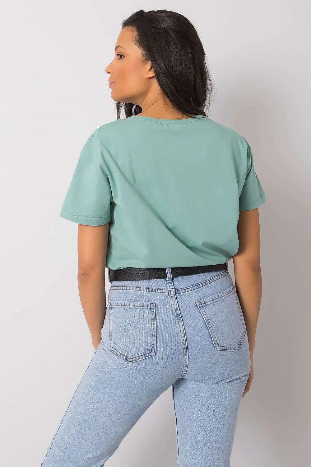 Women Crew-Neck Short-Sleeves T-Shirt – Stretchable - Green -Guocali