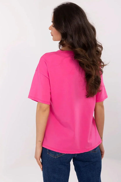 Women Crew-Neck Short-Sleeves T-Shirt – Stretchable - Pink, Multicolor, Yellow, Blue, White, Green -Guocali