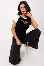 Women Crew-Neck Short-Sleeves T-Shirt – Stretchable, White