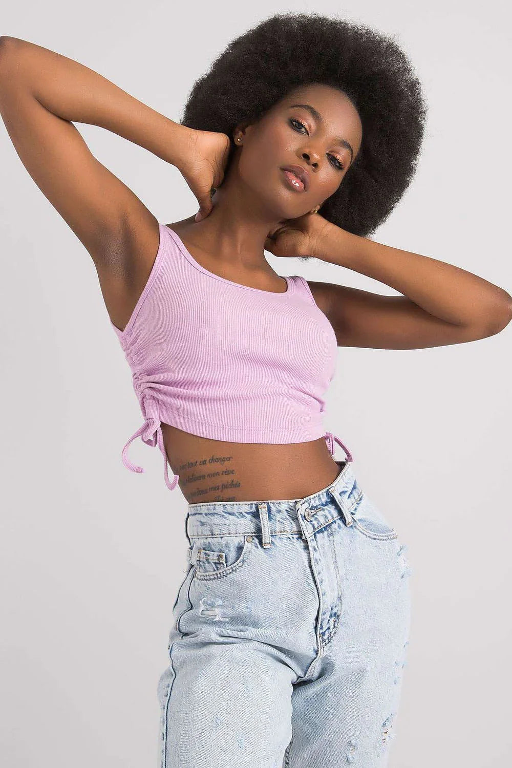 Women Crop Top – Round-Neck Crop Top -Guocali