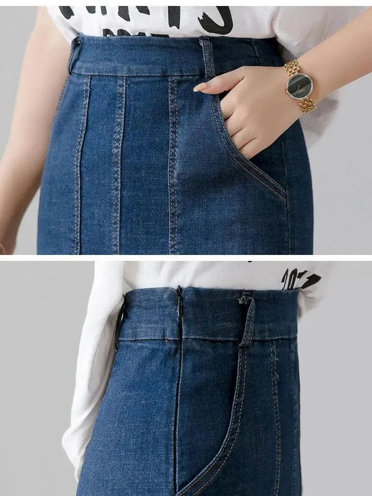 Women Denim Jeans Skirt -Guocali