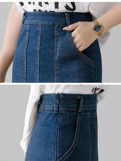 Women Denim Jeans Skirt -Guocali
