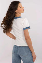 Women Draped Blouse – Lightweight – V-Neck