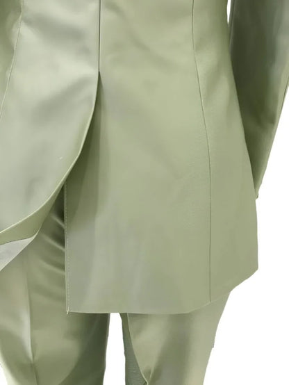 Women Formal Pantsuit - Shawl Collar Trouser Suit -Guocali