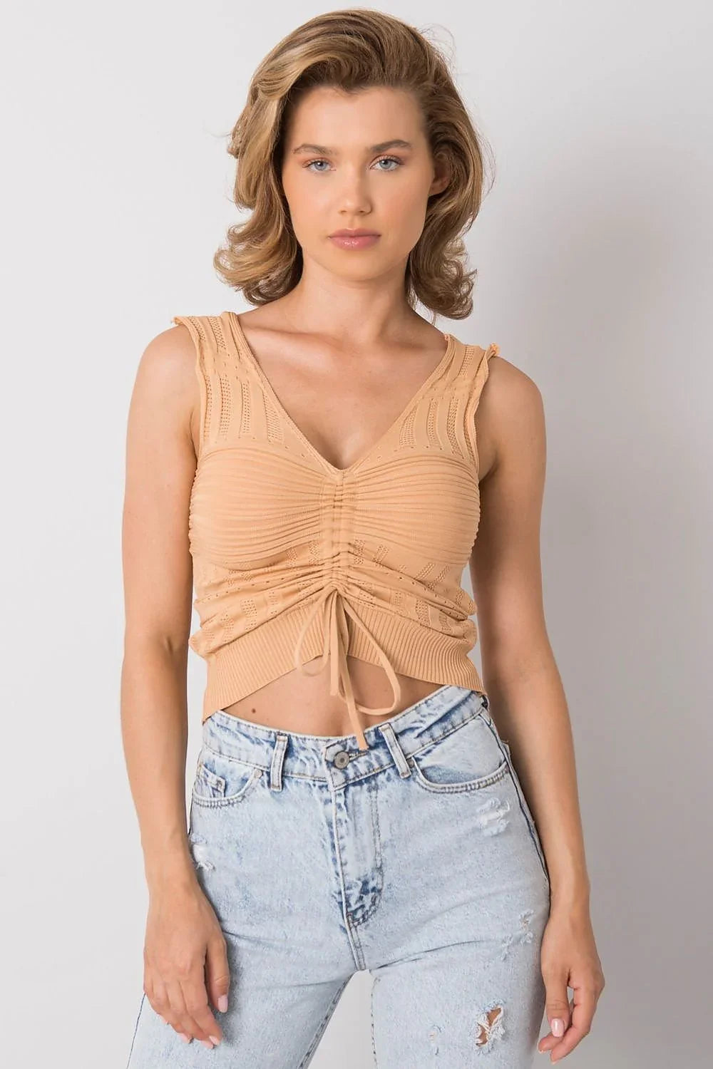 Women Knit Top – V-Neck Knit Top -Guocali