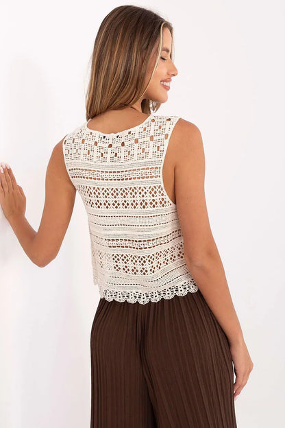 Women Lace Top – Round-Neck Lace Top -Guocali