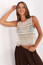 Women Lace Top – Round-Neck Lace Top -Guocali