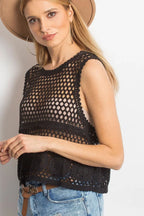 Women Lace Top – Round-Neck Lace Top -Guocali