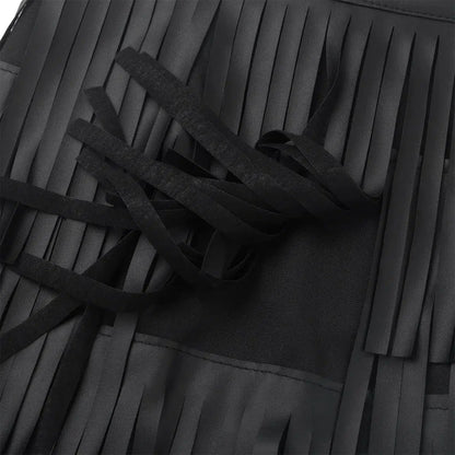 Women Leather Skirt - Layered Fringe Tassel Skirt -Guocali