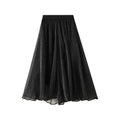 Women Midi Skirt Ruffled Patchwork - Asymmetric Women Skirt