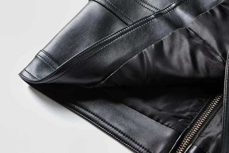 Women Mini Skirt Plaid Leather Straight - High Waist Women Skirt