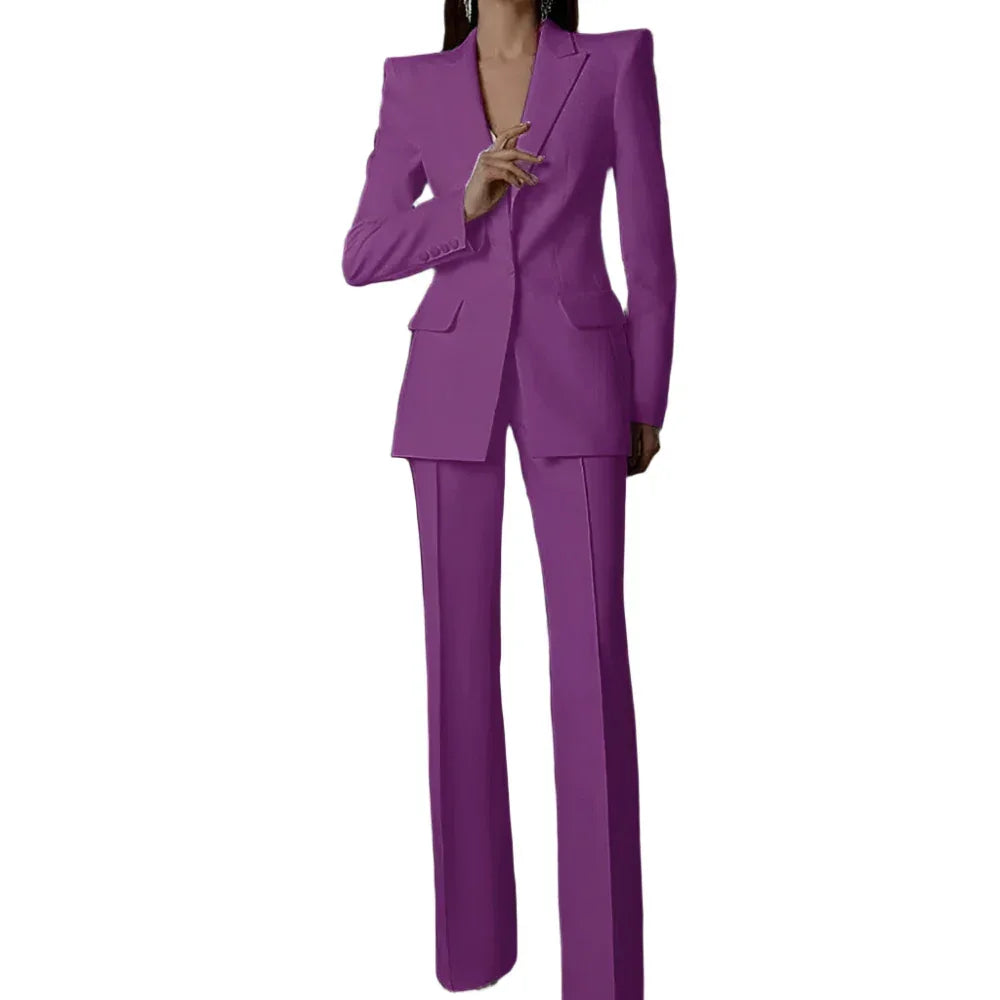 Women Pant Suit - 2-Piece Trouser Suit -Guocali