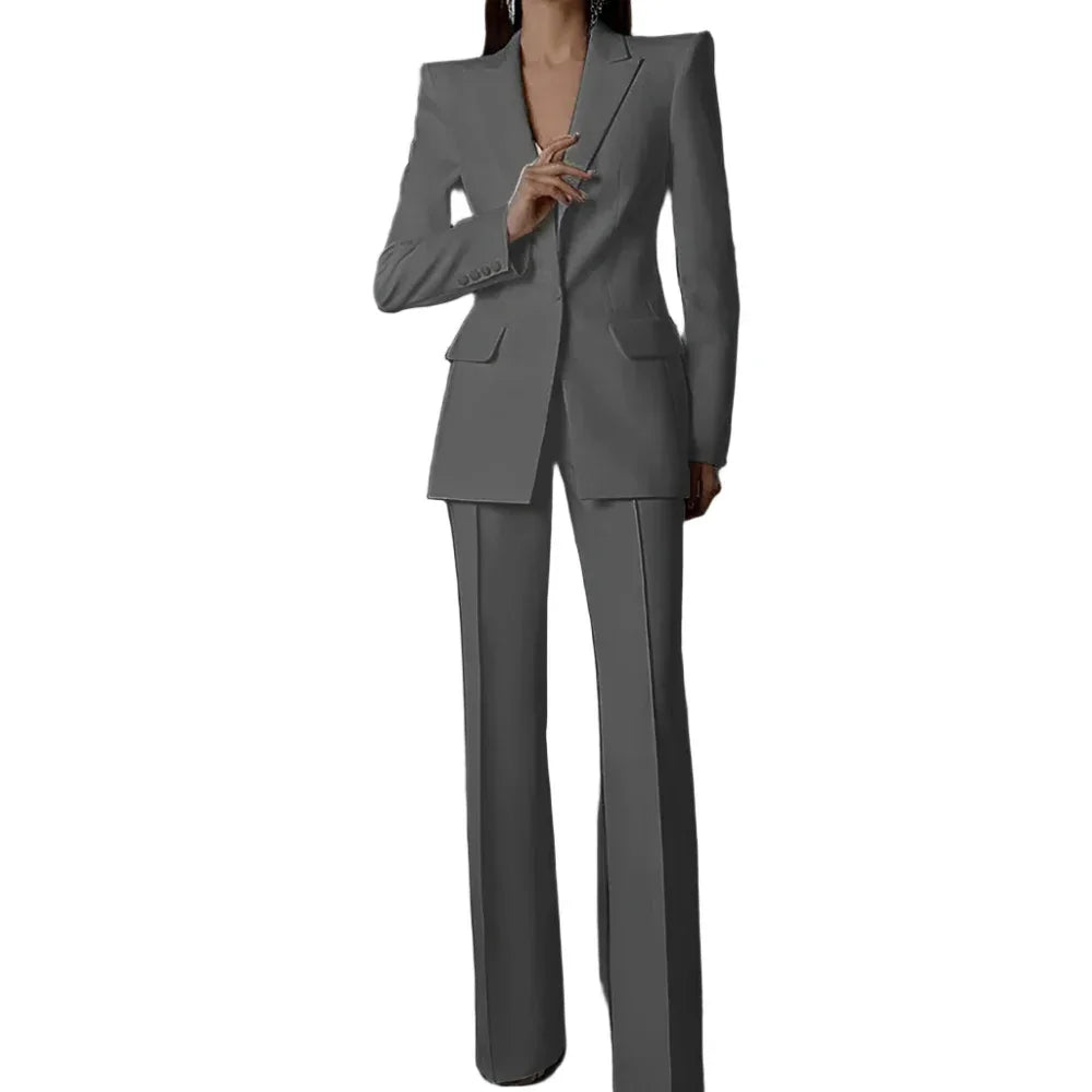 Women Pant Suit - 2-Piece Trouser Suit -Guocali