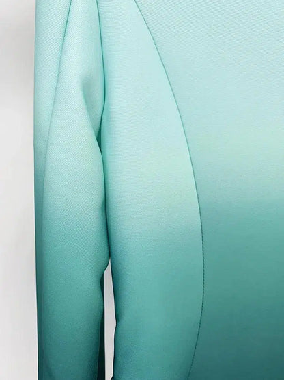 Women Pant Suit - Gradient Color, Flare Pants Trouser Suit - Pantsuit - Guocali