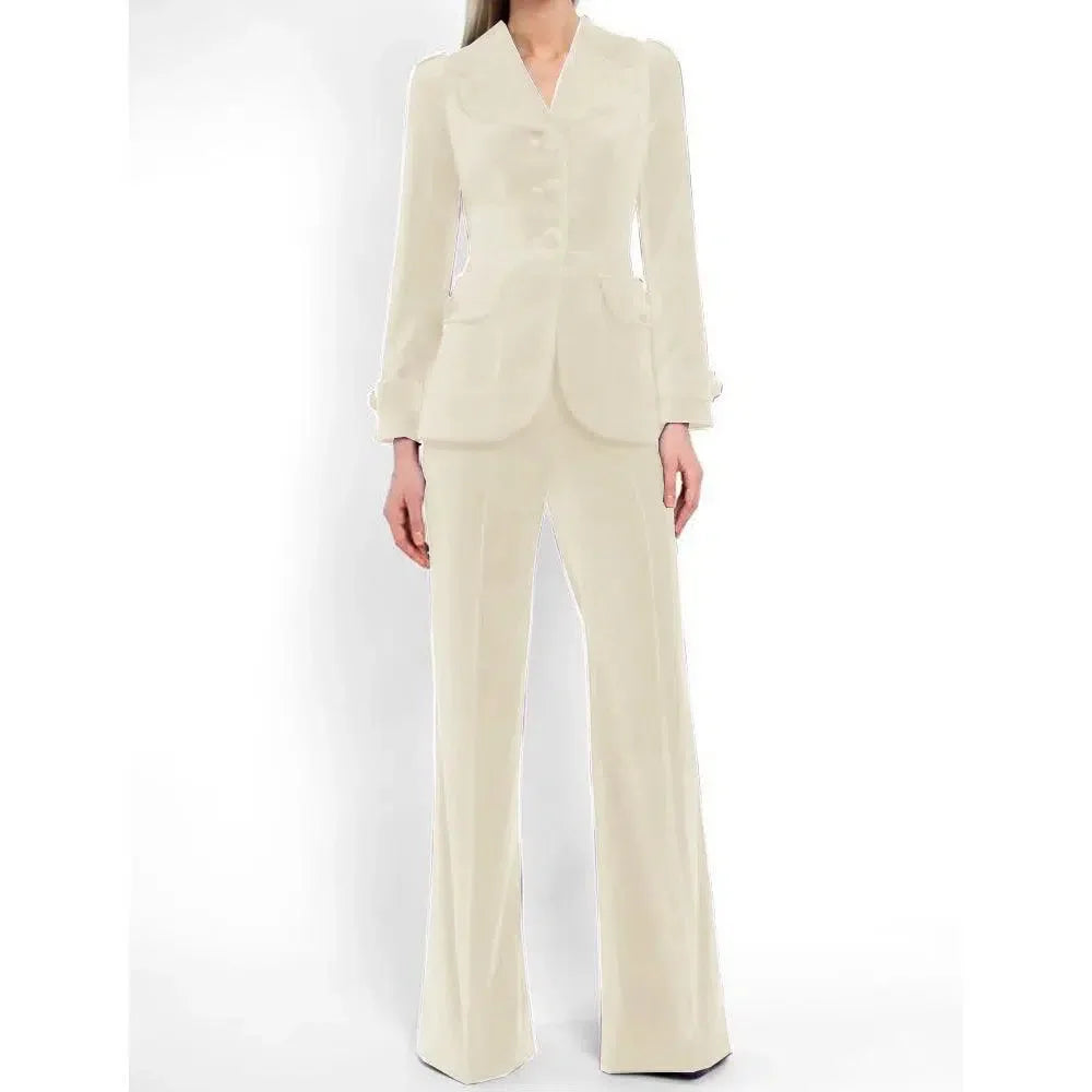 Women Pant Suit, Velvet Trouser Suit -Guocali