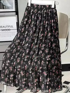 Women Pleated Skirt Fairy Style Chiffon - High Waist Midi Women Skirt