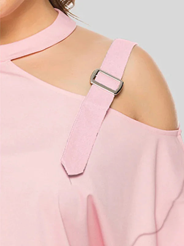 Women Round-Neck Long-Sleeves T-Shirt – Stretchable - Blue -Guocali