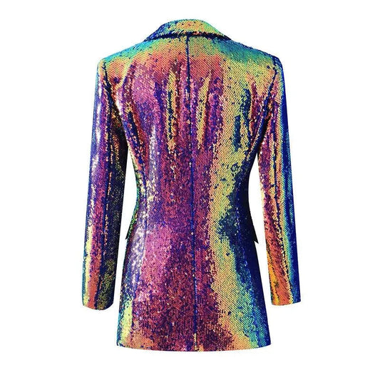 Women's Blazer - Lightweight - 1-Button - Multicolor -Guocali