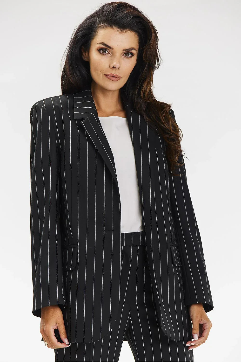 Women's Blazer - Lightweight - Button - Black -Guocali