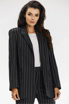 Women's Blazer - Lightweight - Button - Black -Guocali