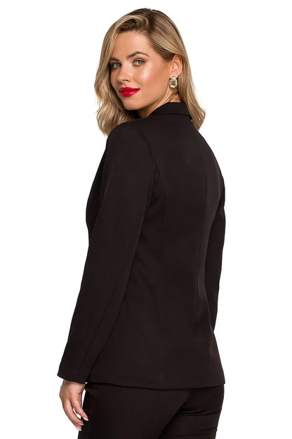 Women's Blazer - Stretchable - 1-Button - Black -Guocali
