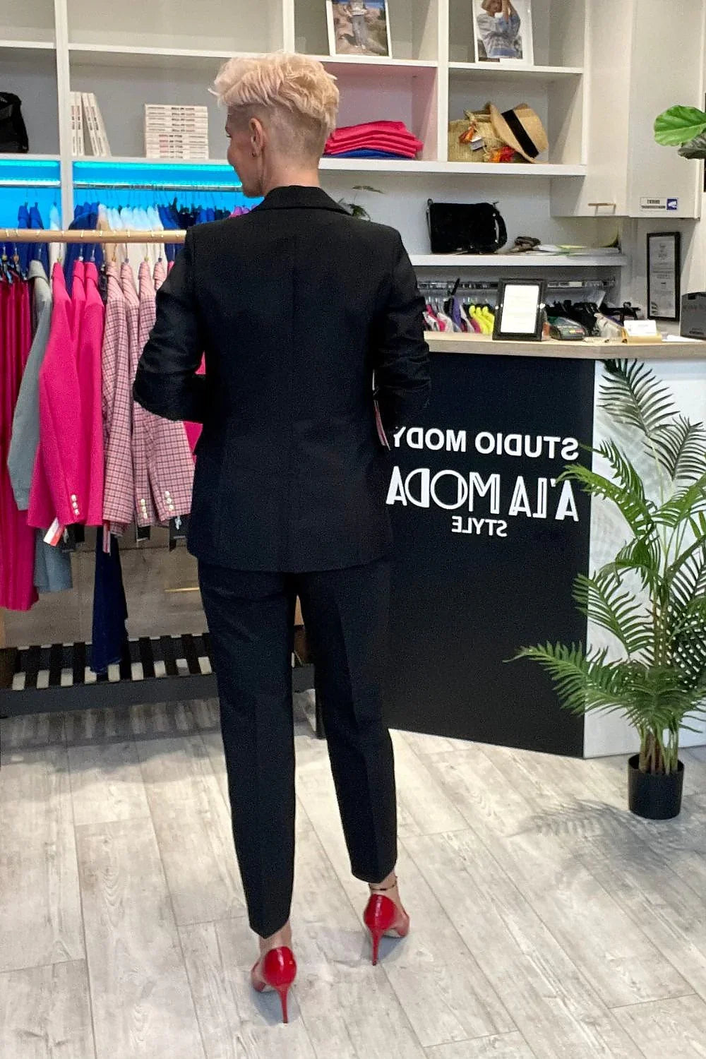 Women's Blazer - Stretchable - 1-Button - Black -Guocali