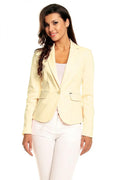 Women's Blazer - Stretchable - 1-Button - Yellow -Guocali