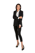 Women's Blazer - Stretchable - Button - Black -Guocali