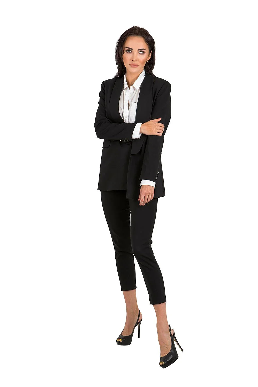 Women's Blazer - Stretchable - Button - Black -Guocali