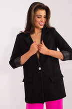 Women's Blazer - Stretchable - Button - Black -Guocali