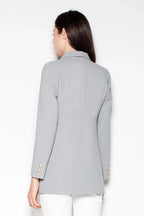 Women's Blazer - Stretchable - Double-Breasted - Gray -Guocali