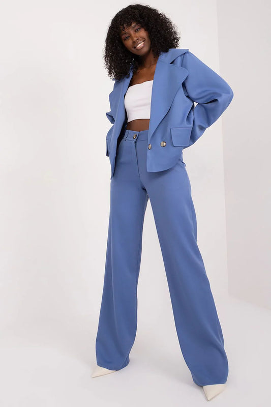 Women's Blazer - Stretchable - Double-Breasted - Blue -Guocali