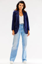Women's Blazer - Stretchable - Slip-On - Navy -Guocali