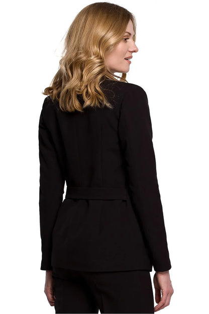 Women's Blazer - Stretchable - Wrap - Black -Guocali