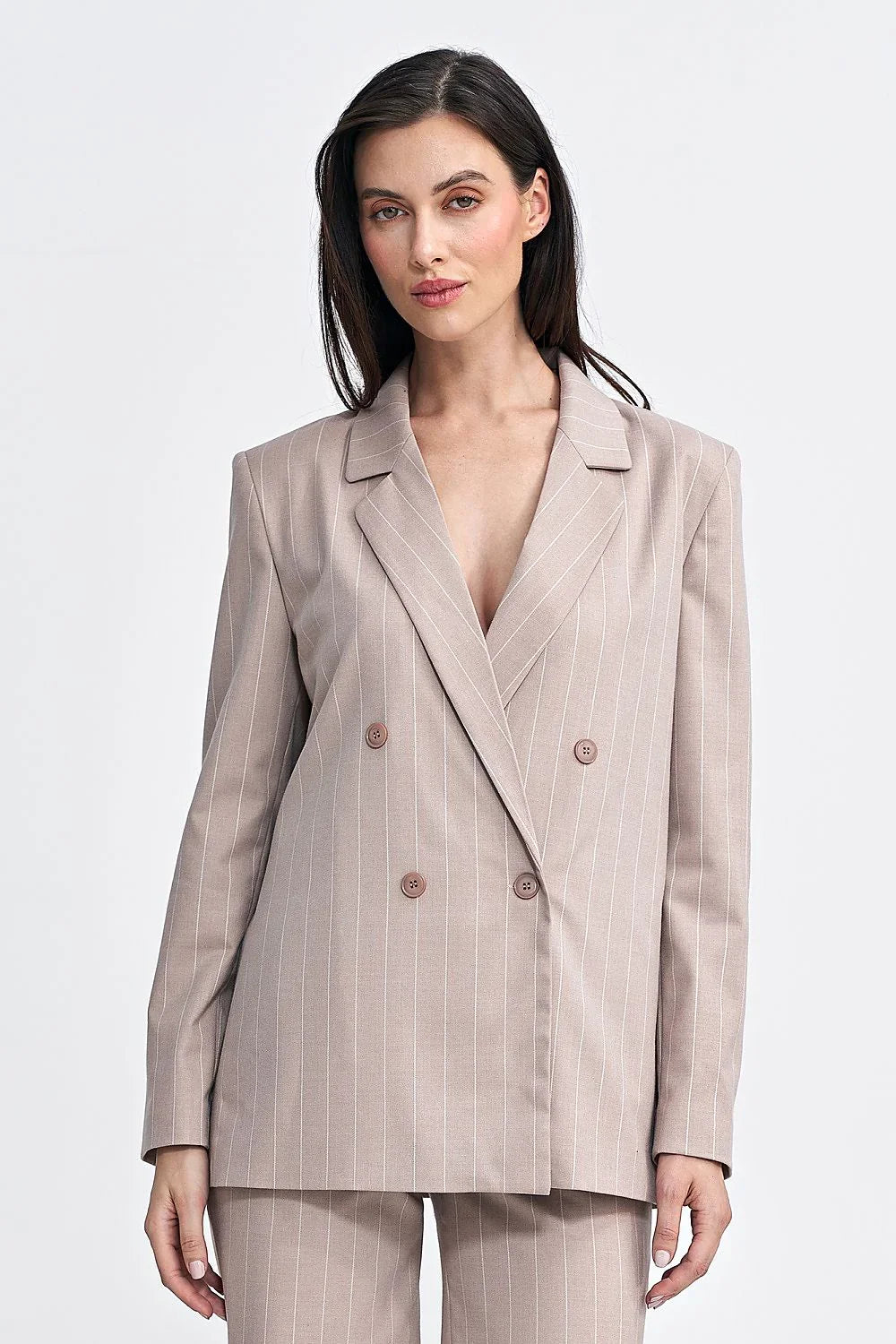 Women’s Blazer - Structured - Double-Breasted - Beige -Guocali