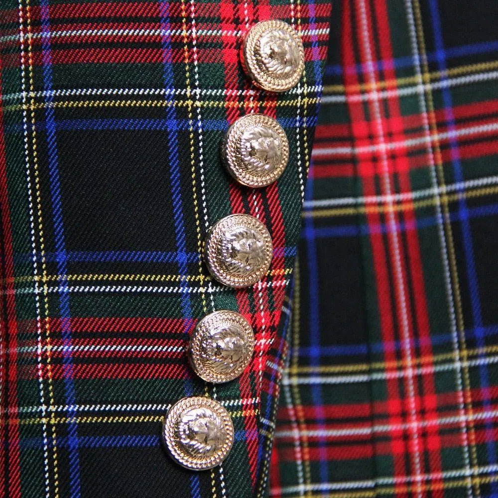 Women's Blazer - Structured - Double Breasted, Belted, Black, Blue, Yellow