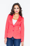 Women's Blazer - Wrinkle-Resistant - Button - Red -Guocali