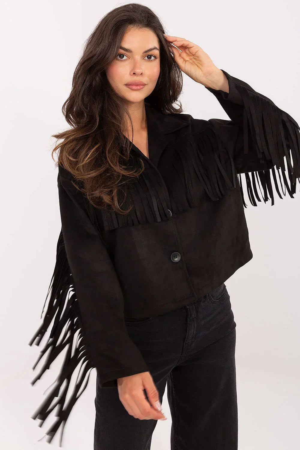 Women's Cropped Jacket - Lightweight Chic - Brown