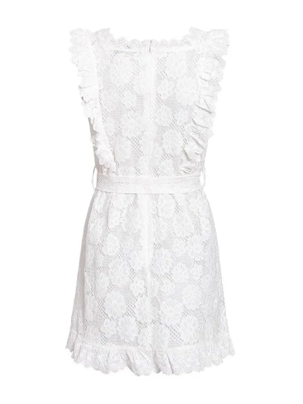 Women's Embroidered Lace Fungus Dress -Guocali
