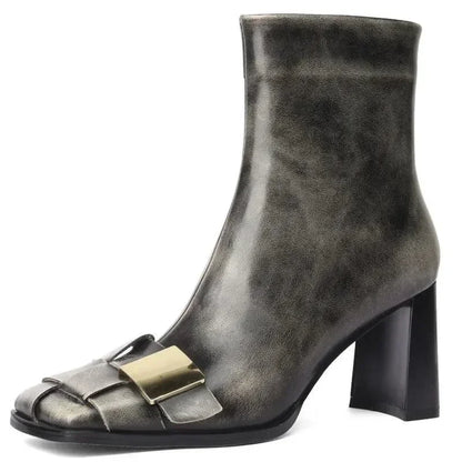 Women's Leather Ankle Boots -Guocali