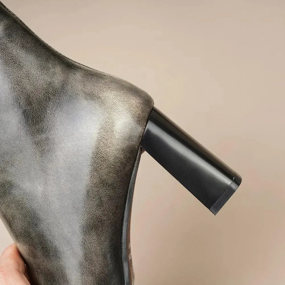 Women's Leather Ankle Boots -Guocali