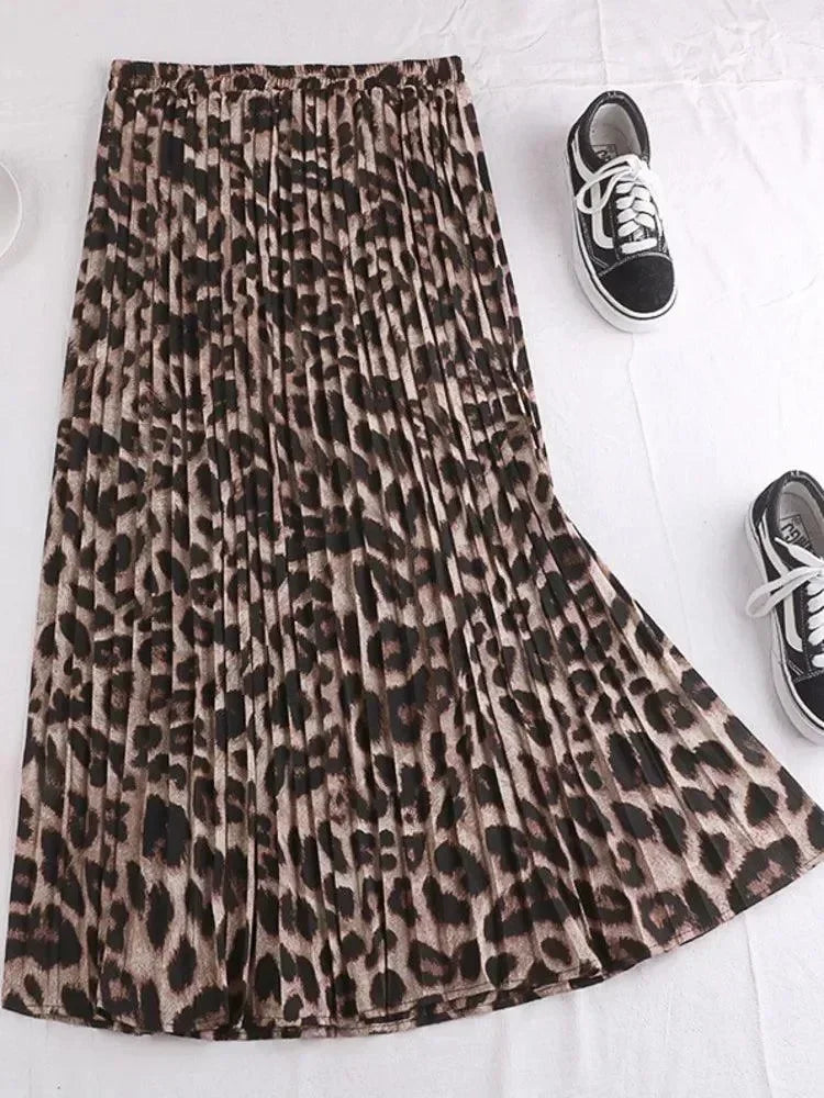 Women's Leopard Print Skirt - Bohemian Elegant Casual -Guocali