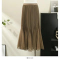Women's Reversible Pleated Skirt - High Waist Midi Skirt for Work & Casual