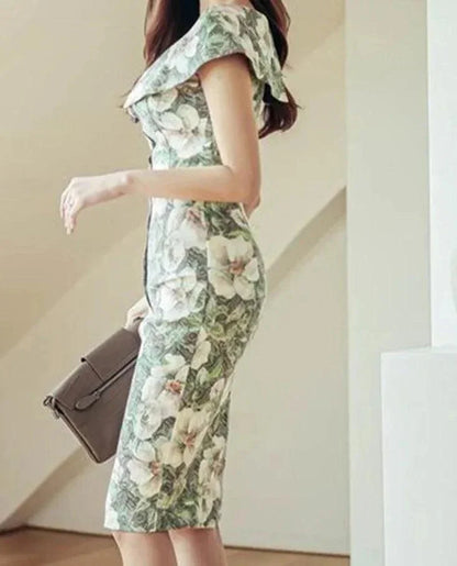 Women’s Ruffle Printed Summer Dress -Guocali