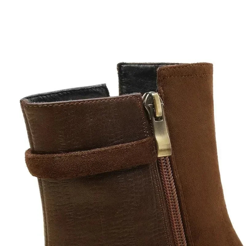 Women's Suede Ankle Boots -Guocali
