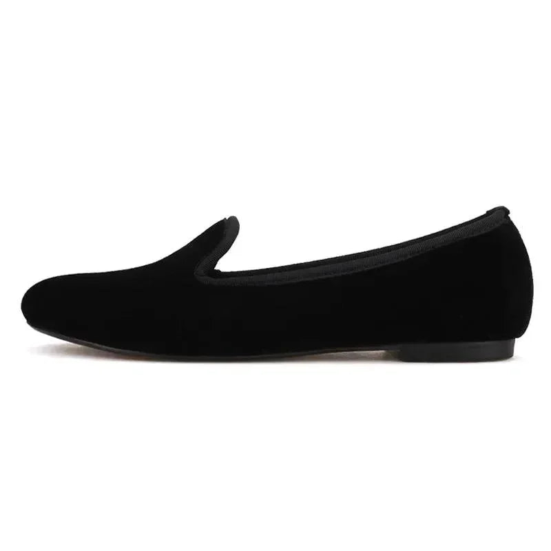 Women's Velvet Loafers Red Insoles -Guocali