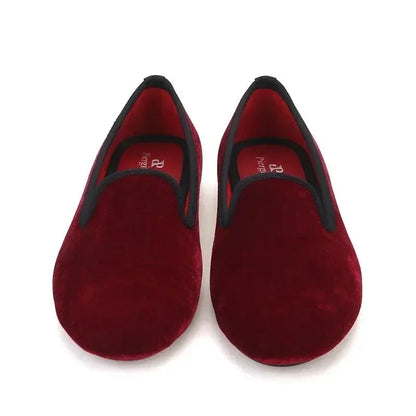 Women's Velvet Loafers Red Insoles -Guocali