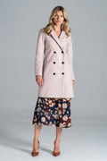 Women's Wool Coat, Wrap Coat - With Pockets Chic, Elegant, Professional, Grey